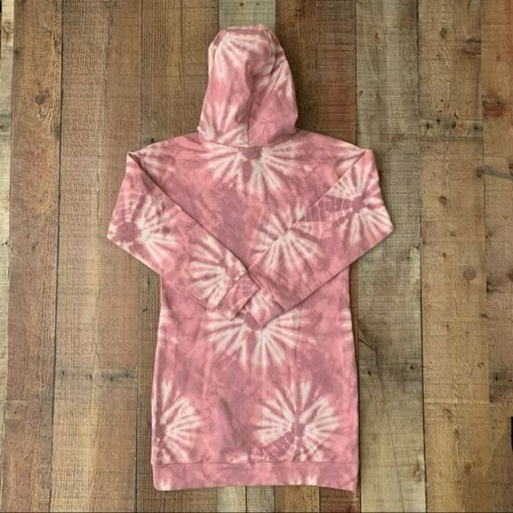 Belle du jour girls pink tie dye sequin butterfly long sleeve hoodie dress - M - Picture 7 of 9